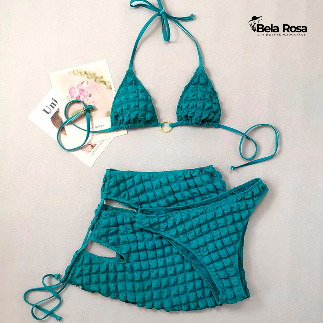 Conjunto de Praia em Crochê Bela Luxo